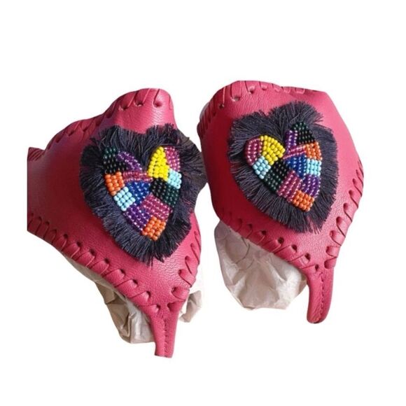 Jack Rogers Beaded Icon Leather Sandal Pink Multicolor Bead Women’s US Size 7.5 - Picture 5 of 9
